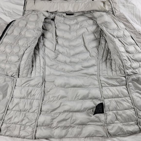 32 Degrees Heat Womens Small Silver Puffer Coat Jacket Full Zip Winter Warm - Picture 3 of 11